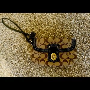 Coach C logo wristlet